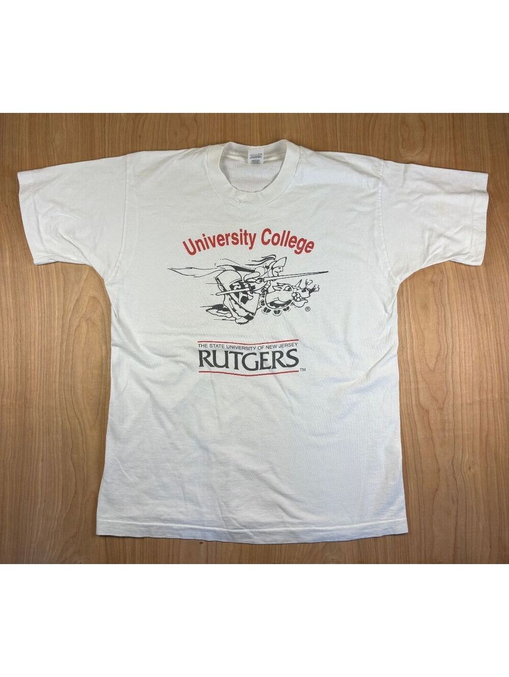 Vintage 80s Rutgers University tshirt Single Stitch large knight new jersey